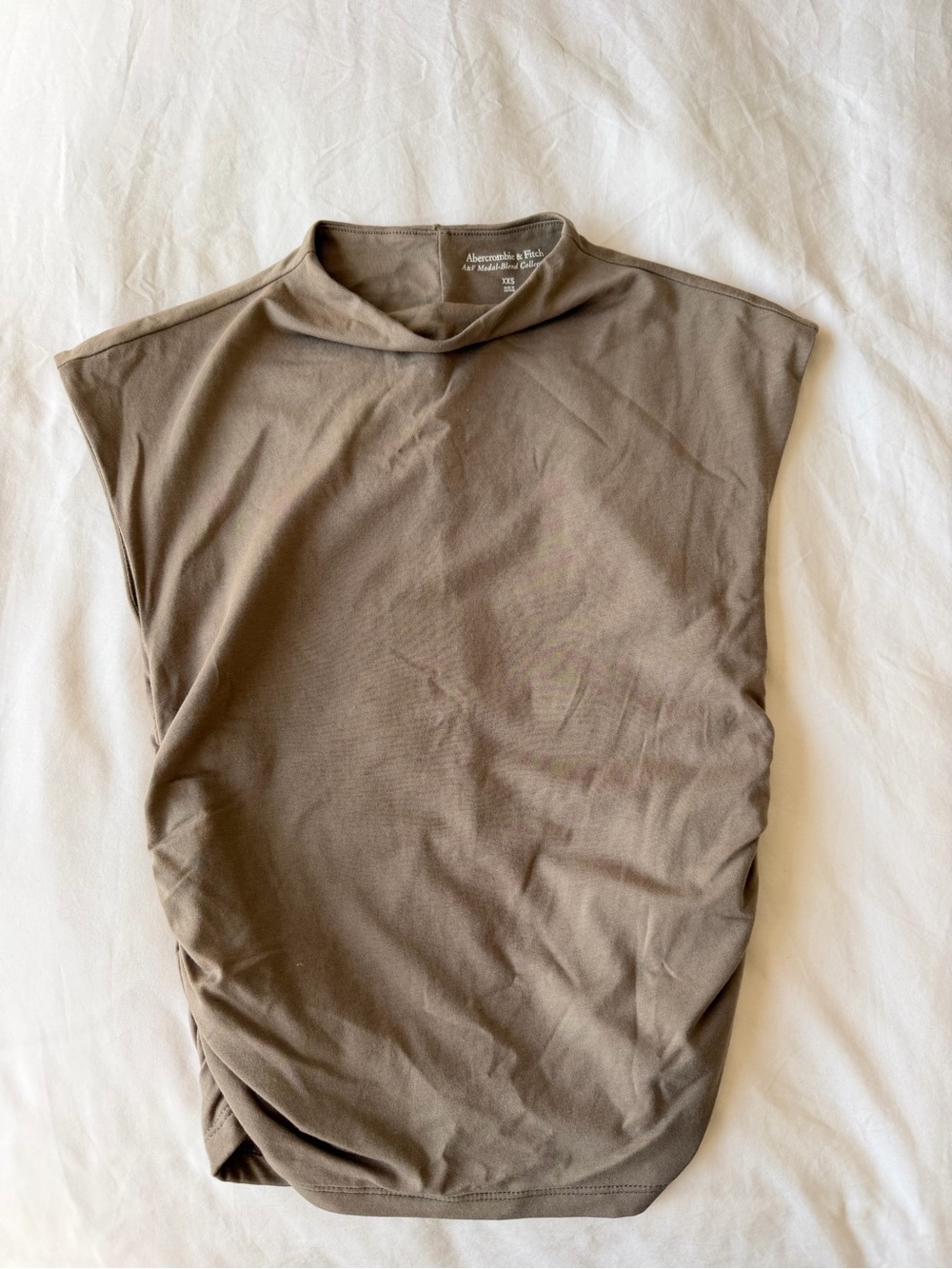 Abercrombie & Fitch Brown Sleeveless Mock Neck Top